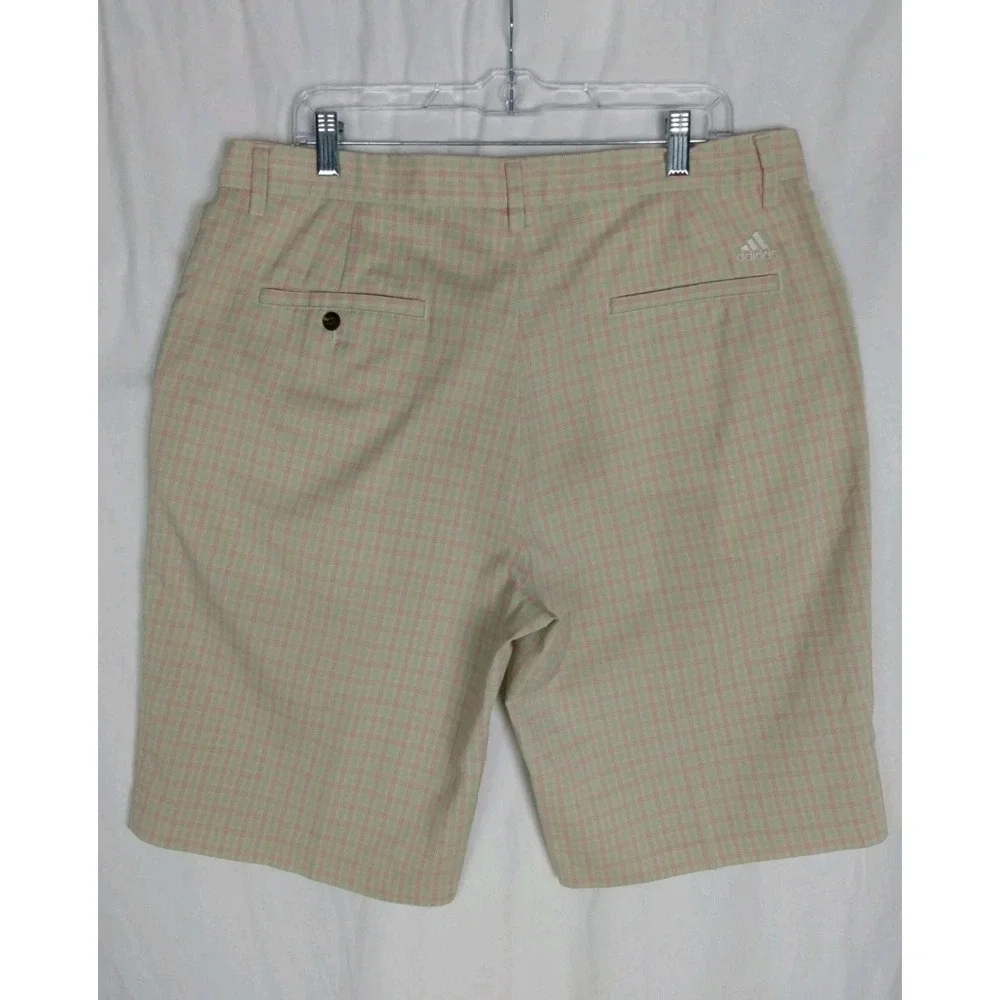 Adidas Multicolor Golf Shorts Plaid  Flat  Mens Sz 36
